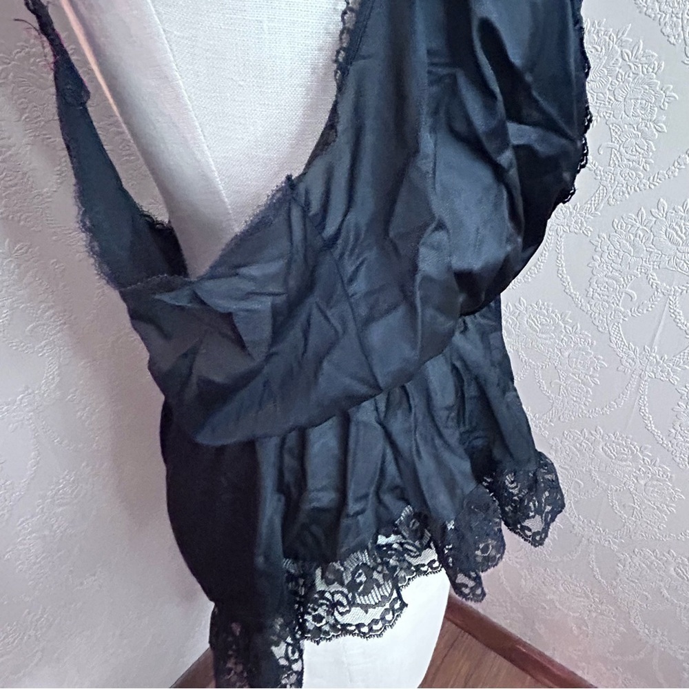 Vintage Priority One 22 24 nightie black made in usa very good condition - Picture 3 of 4